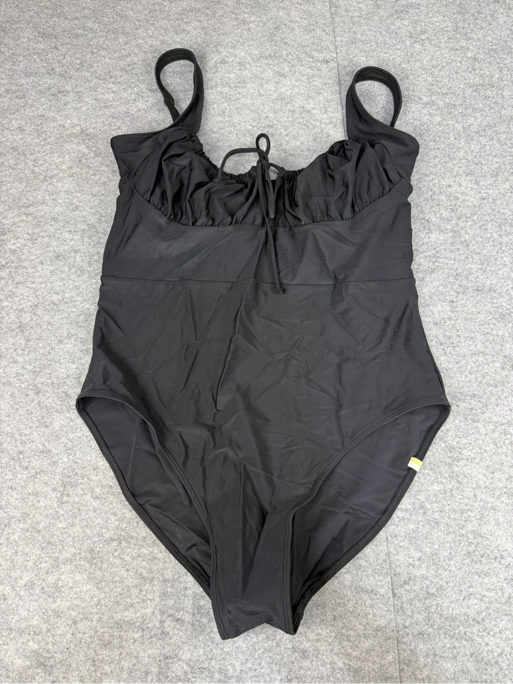 Summersalt Tummy Control Black Tie Front One Piece Swimsuit 12 NWT